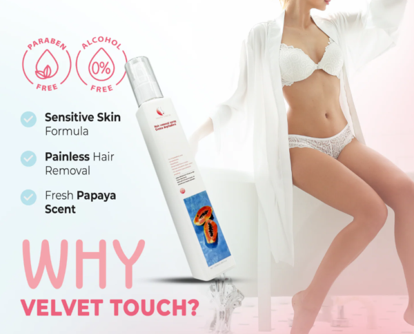 Screenshot 2026-03-16 104447 Velvet Touch Hair Removal Spray – Depilación Suave para Zonas Sensibles
